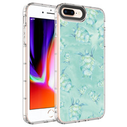 Apple iPhone 8 Plus Case Camera Protected Colorful Patterned Hard Silicone Zore Korn Cover - 15