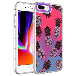Apple iPhone 8 Plus Case Camera Protected Colorful Patterned Hard Silicone Zore Korn Cover - 1
