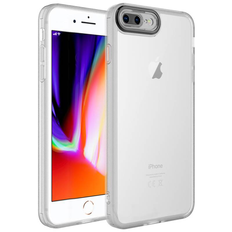 Apple iPhone 8 Plus Case Camera Protected Transparent Zore Post Cover - 1