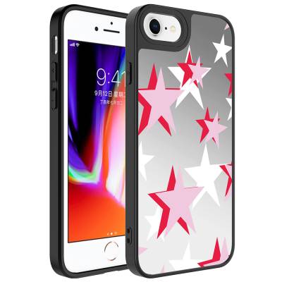 Apple iPhone 8 Plus Case Mirror Patterned Camera Protected Glossy Zore Mirror Cover - 11
