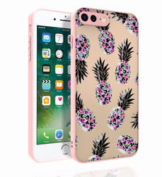 Apple iPhone 8 Plus Case Patterned Camera Protected Glossy Zore Nora Cover - 3