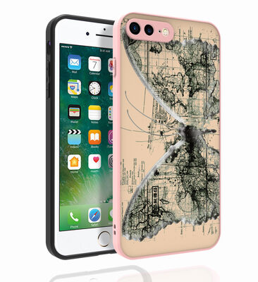 Apple iPhone 8 Plus Case Patterned Camera Protected Glossy Zore Nora Cover - 6