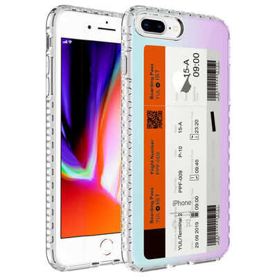 Apple iPhone 8 Plus Kılıf Airbag Kenarlı Renkli Desenli Silikon Zore Elegans Kapak - 3