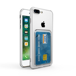 Apple iPhone 8 Plus Kılıf Kartlıklı Şeffaf Zore Setra Clear Silikon Kapak - 5