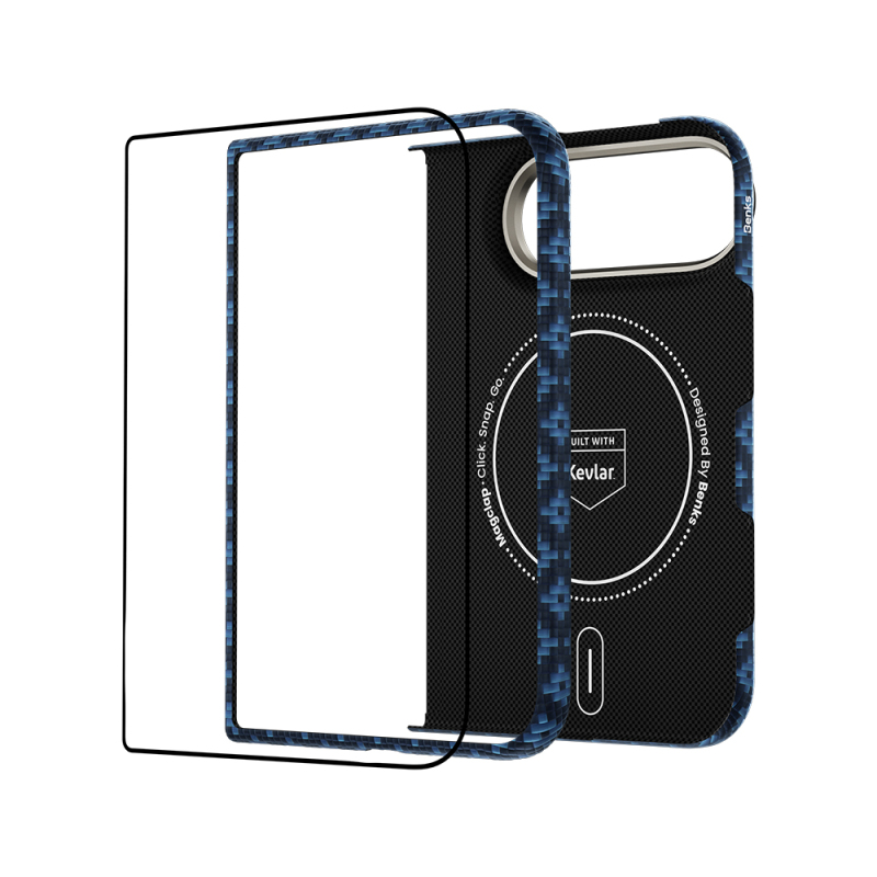Apple iPhone Duo Benks ArmorAir ArmorGrid Grand Combo Üçlü Aksesuar Seti (Ön Arka Kevlar Karbon Kapak + Ekran Koruyucu) - 8