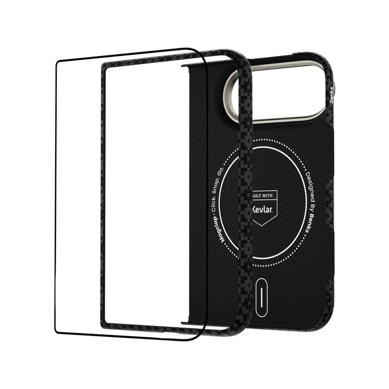 Apple iPhone Duo Benks ArmorAir ArmorGrid Grand Combo Üçlü Aksesuar Seti (Ön Arka Kevlar Karbon Kapak + Ekran Koruyucu) - 7