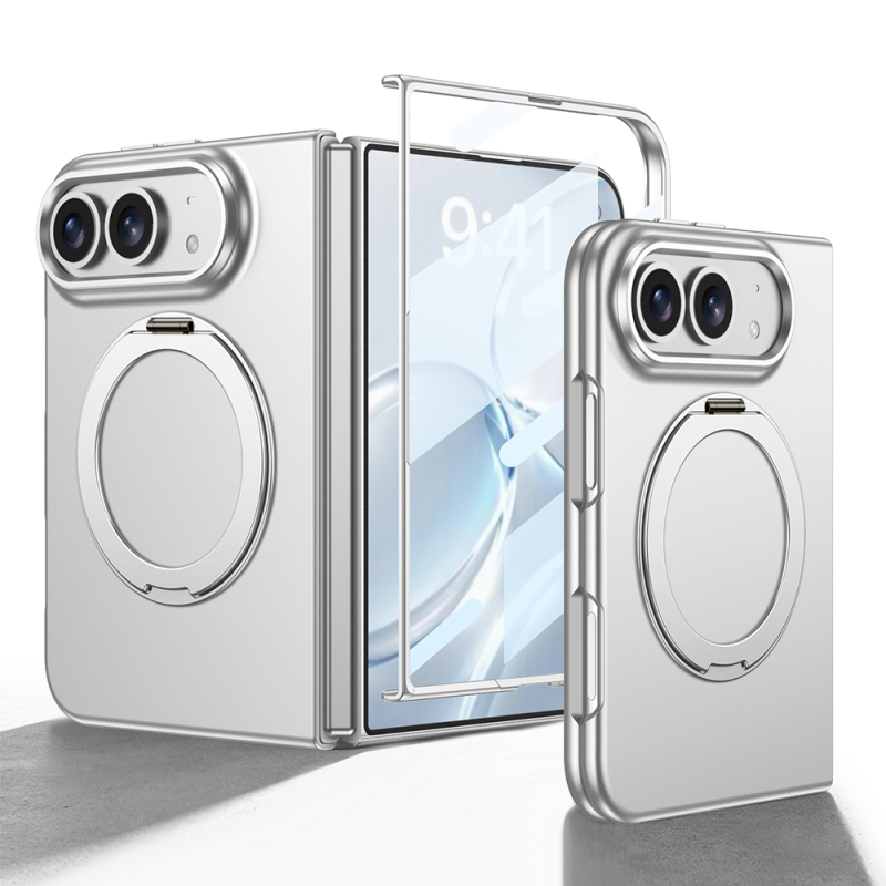 Apple iPhone Duo Case M-safe Charging Enabled Zore Kıpta Ring Holder Camera Protected Cover - 3