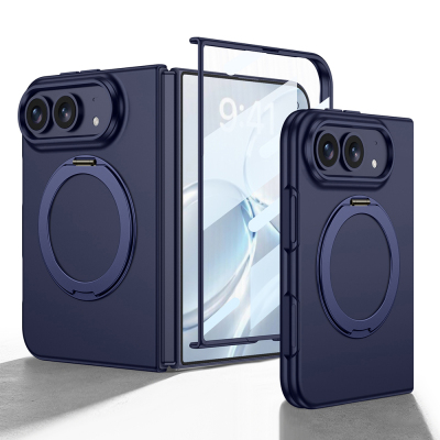 Apple iPhone Duo Case M-safe Charging Enabled Zore Kıpta Ring Holder Camera Protected Cover - 1