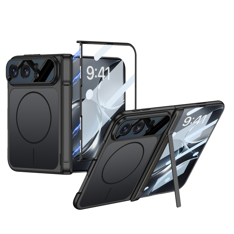 Apple iPhone Duo Case M-safe Charging Feature Zore KPT-18 Vertical Stand Cover - 1