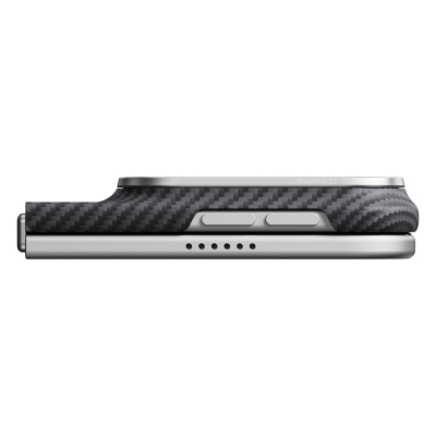 Apple iPhone Duo Case Pitaka M-safe Charging Feature Edge Series Black-Grey Twill 600D Aramid Carbon Fiber Cover - 11
