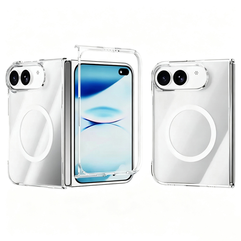 Apple iPhone Duo Case Zore M-safe Charging Enabled Transparent Camera Frame Port Cover - 1