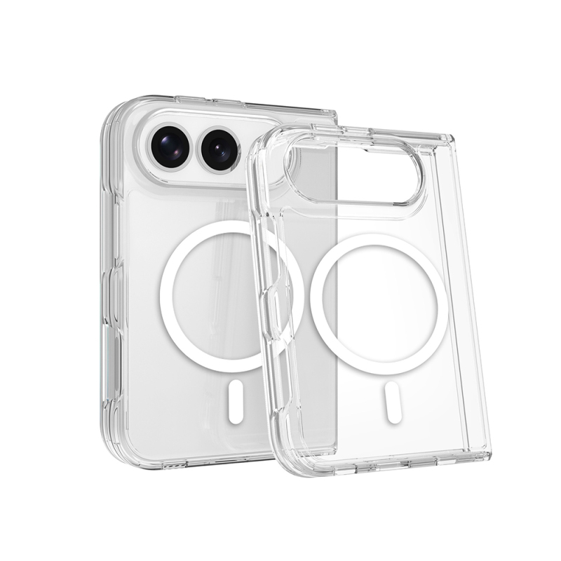 Apple iPhone Duo Case Zore M-safe Charging Enabled Transparent Camera Frame UTS PC Cover - 1