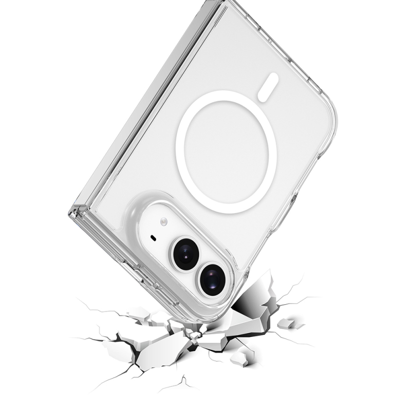 Apple iPhone Duo Case Zore M-safe Charging Enabled Transparent Camera Frame UTS PC Cover - 4