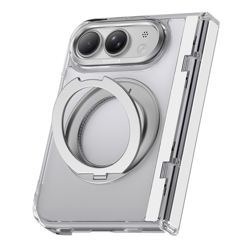 Apple iPhone Duo (Fold) Case M-safe Charging Feature Raptic Air Stand Series Mirrored Back and Stand Cover - 1