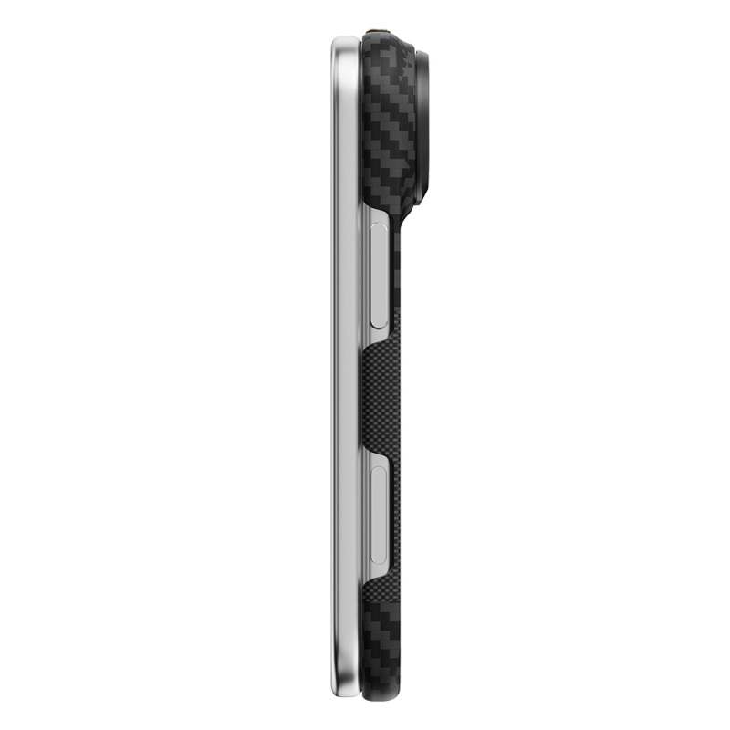 Apple iPhone Duo (Fold) Case with M-safe Charging Feature, Metal Camera Frame, Raptic Aramid SkinPro Mondrian Series Carbon Cover - 2