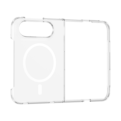 Apple iPhone Duo (Fold) Kamera Korumalı M-Safe Şarj Özellikli Şeffaf Zore London Sert PC Kapak - 2