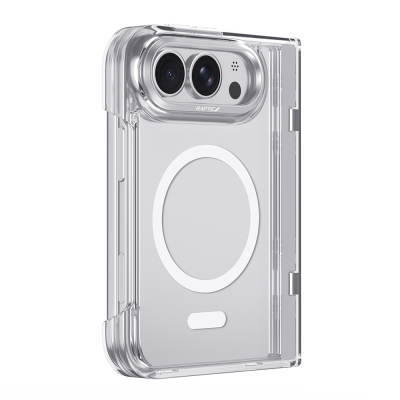 Apple iPhone Duo (Fold) Kılıf M-Safe Şarj Özellikli Raptic Air Clear Serisi Airbagli Kapak - 3