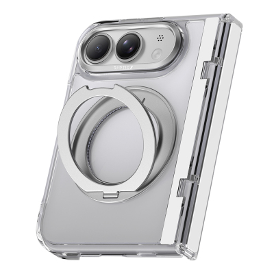 Apple iPhone Duo (Fold) Kılıf M-safe Şarj Özellikli Raptic Air Stand Serisi Aynalı Arka Yüzey Standlı Kapak - 1