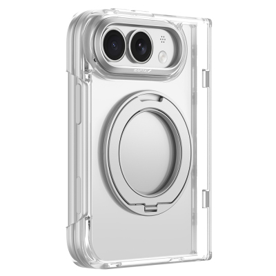 Apple iPhone Duo (Fold) Kılıf M-safe Şarj Özellikli Raptic Air Stand Serisi Aynalı Arka Yüzey Standlı Kapak - 3