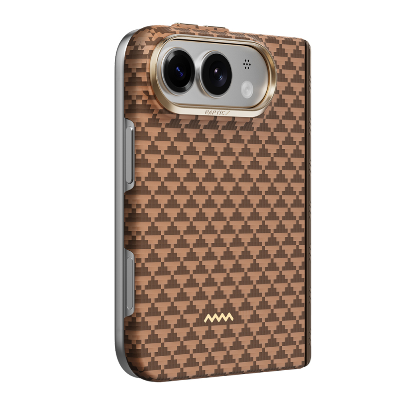 Apple iPhone Duo (Fold) Kılıf M-safe Şarj Özellikli Raptic Aramid SkinPro Origin Serisi Karbon Kapak - 1