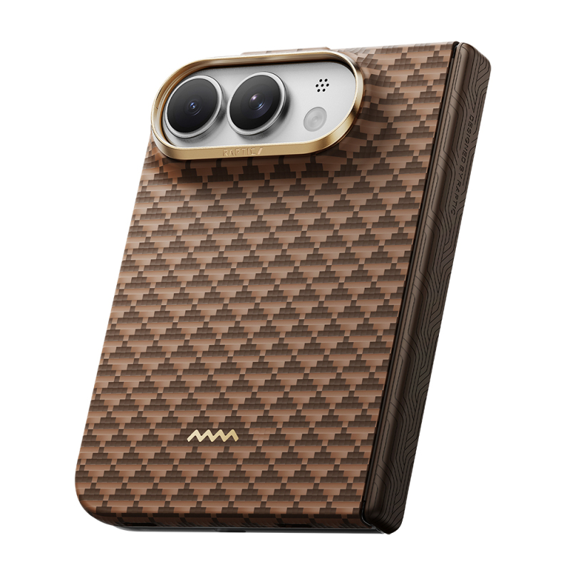 Apple iPhone Duo (Fold) Kılıf M-safe Şarj Özellikli Raptic Aramid SkinPro Origin Serisi Karbon Kapak - 3