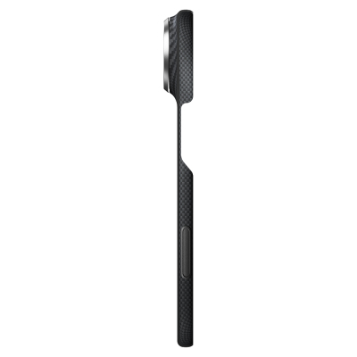 Apple iPhone Duo Kılıf M-safe Şarj Özellikli 600D Aramid Karbon Fiber Pitaka Edge Serisi Black-Grey Twill Kapak - 6