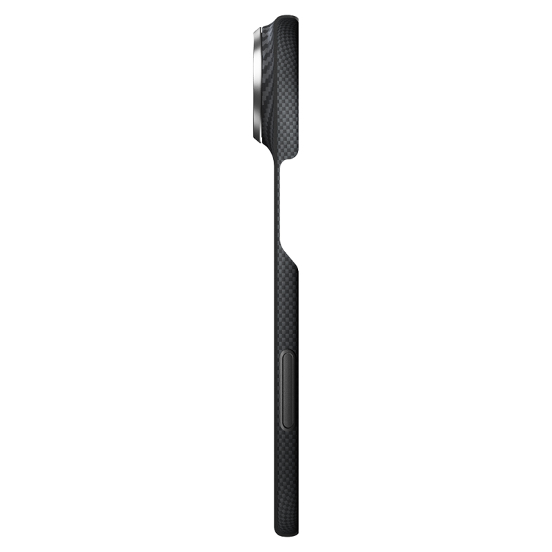 Apple iPhone Duo Kılıf M-safe Şarj Özellikli 600D Aramid Karbon Fiber Pitaka Edge Serisi Black-Grey Twill Kapak - 6