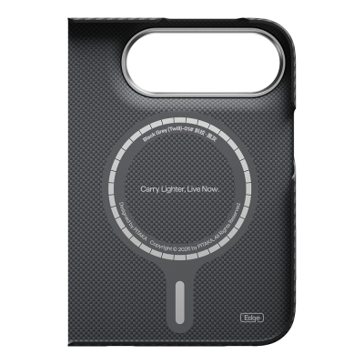 Apple iPhone Duo Kılıf M-safe Şarj Özellikli 600D Aramid Karbon Fiber Pitaka Edge Serisi Black-Grey Twill Kapak - 5