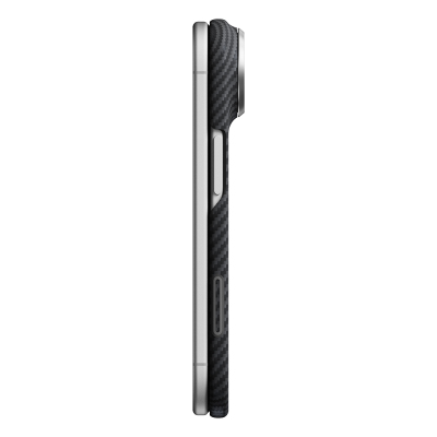 Apple iPhone Duo Kılıf M-safe Şarj Özellikli 600D Aramid Karbon Fiber Pitaka Edge Serisi Black-Grey Twill Kapak - 7