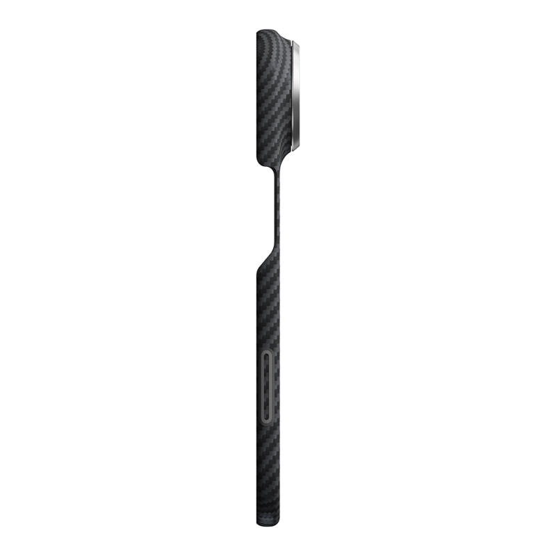 Apple iPhone Duo Kılıf M-safe Şarj Özellikli 600D Aramid Karbon Fiber Pitaka Edge Serisi Black-Grey Twill Kapak - 8
