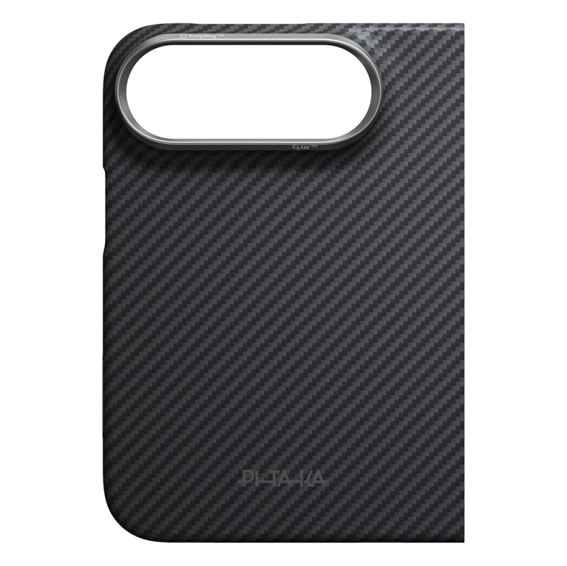 Apple iPhone Duo Kılıf M-safe Şarj Özellikli 600D Aramid Karbon Fiber Pitaka Edge Serisi Black-Grey Twill Kapak - 4