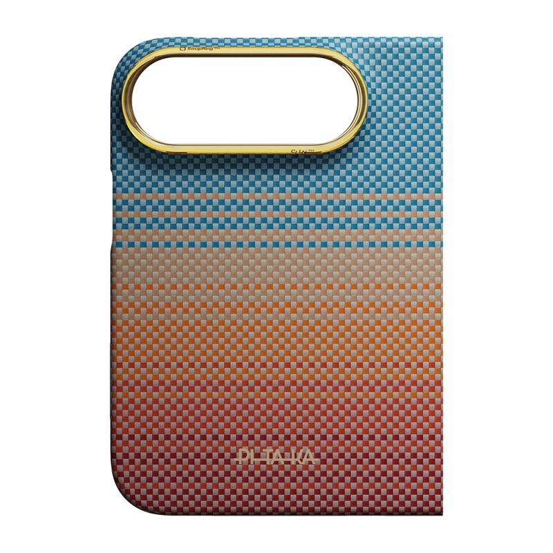 Apple iPhone Duo Kılıf M-safe Şarj Özellikli Aramid Fiber Pitaka Sunset 2.0 California Dream Serisi - 3