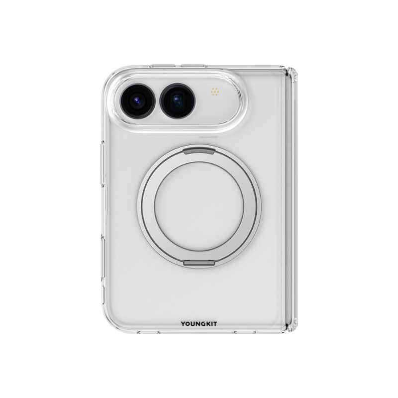 Apple iPhone Duo Kılıf M-safe Şarj Özellikli Youngkit Clear Serisi Standlı Kapak - 2