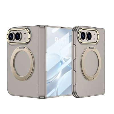 Apple iPhone Duo Kılıf M-safe Şarj Özellikli Zore Kıpta KPT-07 Ring Standlı Sert PC Kapak - 1