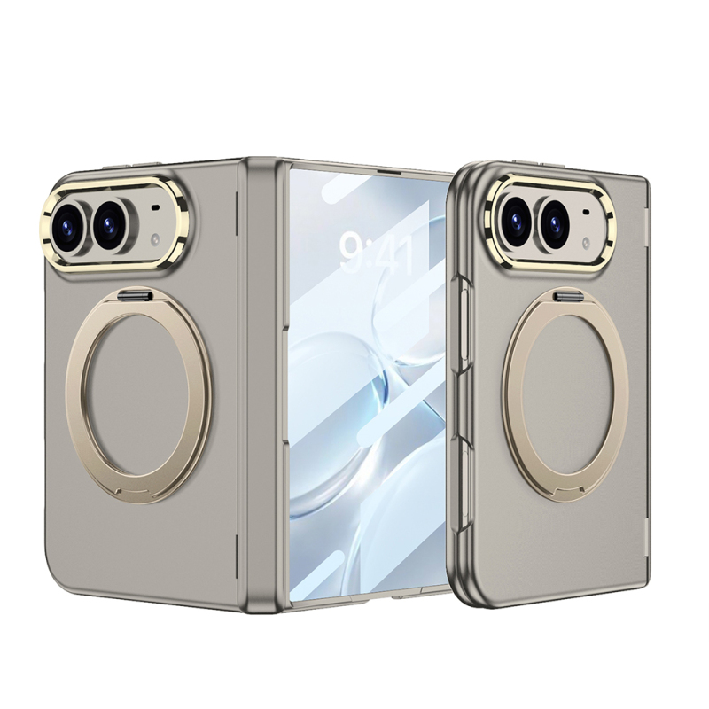Apple iPhone Duo Kılıf M-safe Şarj Özellikli Zore Kıpta KPT-07 Ring Standlı Sert PC Kapak - 1