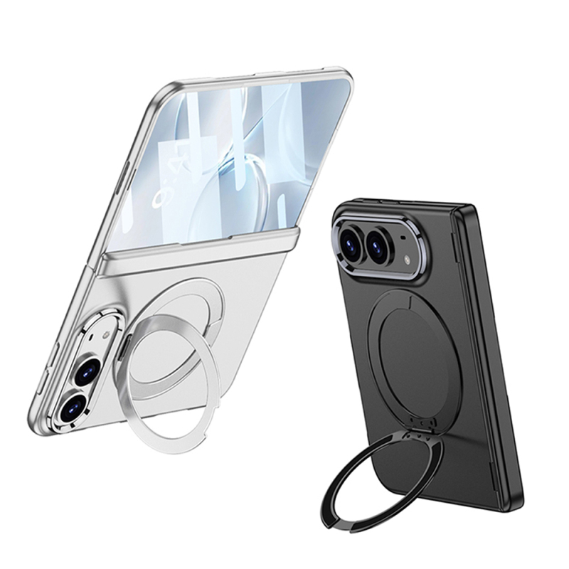 Apple iPhone Duo Kılıf M-safe Şarj Özellikli Zore Kıpta KPT-07 Ring Standlı Sert PC Kapak - 4