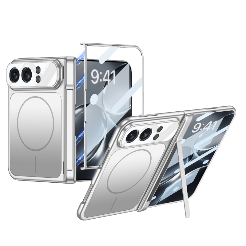 Apple iPhone Duo Kılıf M-safe Şarj Özellikli Zore Kıpta KPT-18 Dikey Standlı Kapak - 2