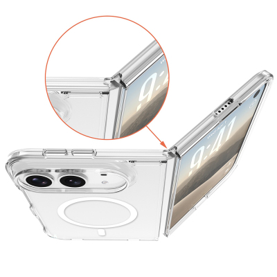 Apple iPhone Duo Kılıf Zore M-safe Şarj Özellikli Şeffaf Kamera Çerçeveli UTS PC Kapak - 2