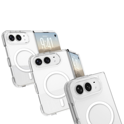 Apple iPhone Duo Kılıf Zore M-safe Şarj Özellikli Şeffaf Kamera Çerçeveli UTS PC Kapak - 5