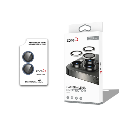 Apple iPhone Duo Zore CL-12 Premium Safir Parmak İzi Bırakmayan Anti-Reflective Kamera Lens Koruyucu - 1