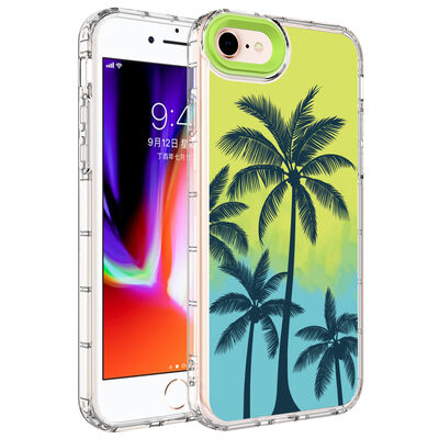 Apple iPhone SE 2020 Case Camera Protected Colorful Patterned Hard Silicone Zore Korn Cover - 10
