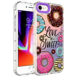 Apple iPhone SE 2020 Case Camera Protected Colorful Patterned Hard Silicone Zore Korn Cover - 13