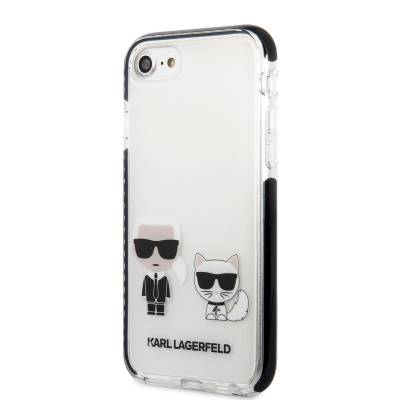 Apple iPhone SE 2020 Case Karl Lagerfeld Edges Black Silicone K&C Design Cover - 9