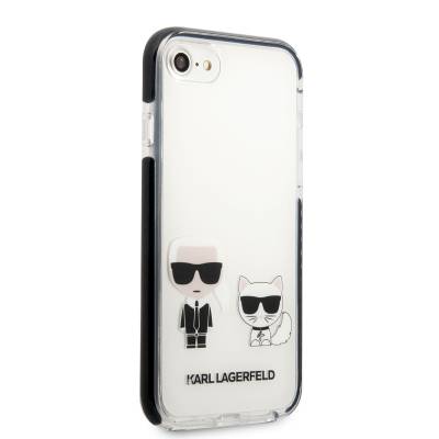 Apple iPhone SE 2020 Case Karl Lagerfeld Edges Black Silicone K&C Design Cover - 16