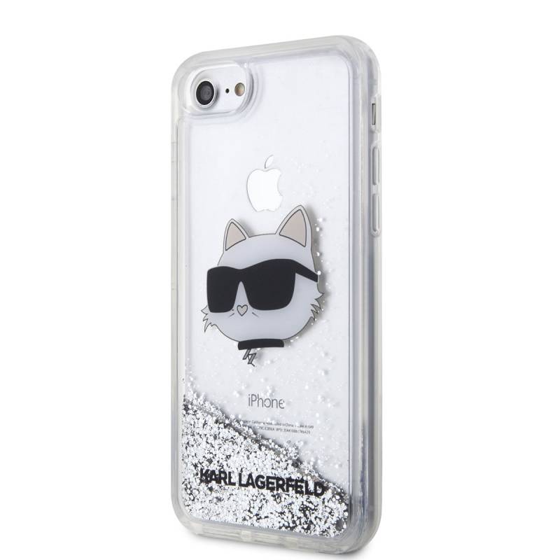 Apple iPhone SE 2020 Case Karl Lagerfeld Liquid Glittery Choupette Head Design Cover - 2