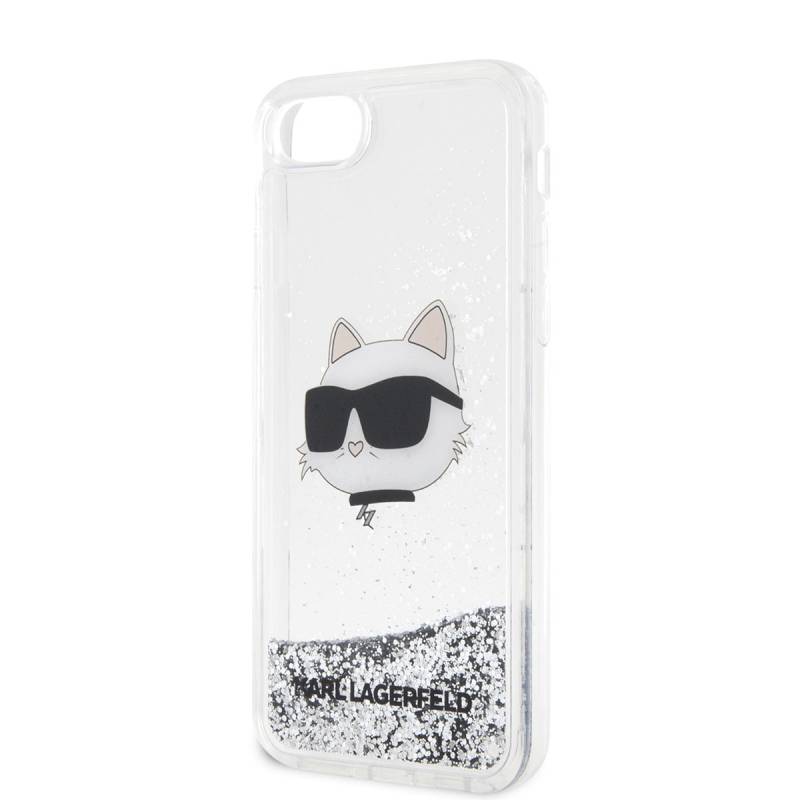 Apple iPhone SE 2020 Case Karl Lagerfeld Liquid Glittery Choupette Head Design Cover - 7