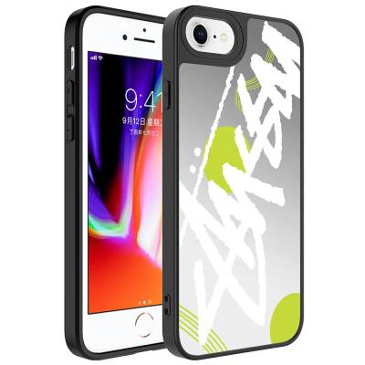 Apple iPhone SE 2020 Case Mirror Patterned Camera Protected Glossy Zore Mirror Cover - 5