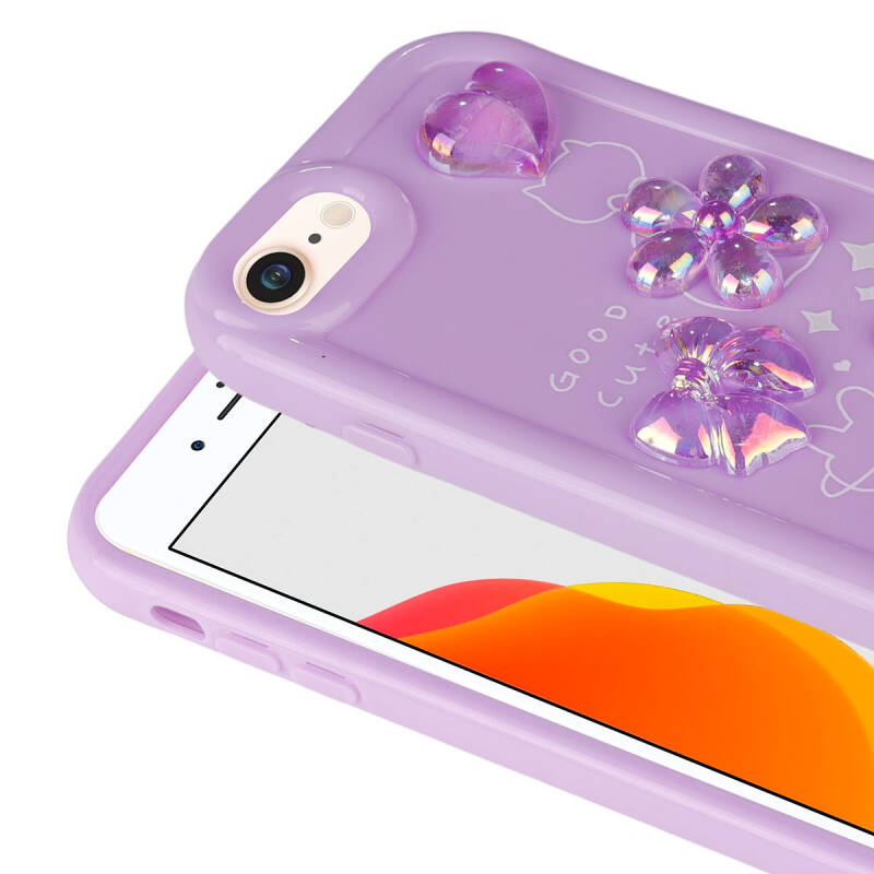 Apple iPhone SE 2020 Kılıf Kabartma Figürlü Parlak Zore Toys Silikon Kapak - 7