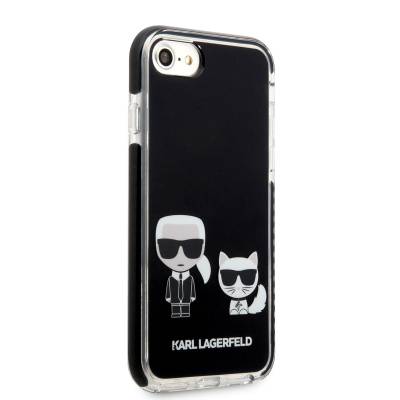 Apple iPhone SE 2020 Kılıf Karl Lagerfeld Kenarları Siyah Silikon K&C Dizayn Kapak - 15