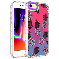 Apple iPhone SE 2022 Case Camera Protected Colorful Patterned Hard Silicone Zore Korn Cover - 8